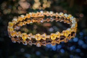 Vintage 18ct Gold Citrine & Diamond Bracelet