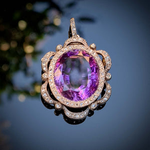 Antique Amethyst & Diamond Pendant/Brooch