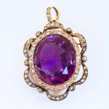 Antique Amethyst & Diamond Pendant/Brooch