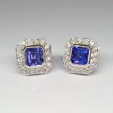 Tanzanite & Diamond Cluster Earrings