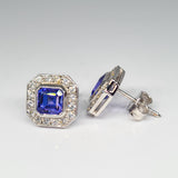 Tanzanite & Diamond Cluster Earrings