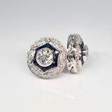 Art Deco Style Diamond & Sapphire Earrings