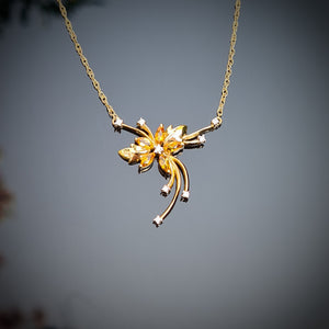 Citrine & Diamond Necklace