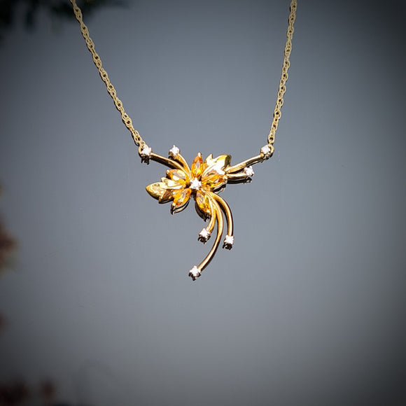 Citrine & Diamond Necklace