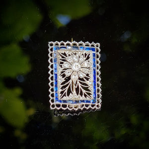Sapphire and Diamond Deco Brooch