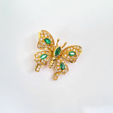 Emerald & Diamond Butterfly Pendant/Brooch