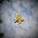 Emerald & Diamond Butterfly Pendant/Brooch