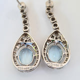 Aquamarine & Diamond Drop Earrings